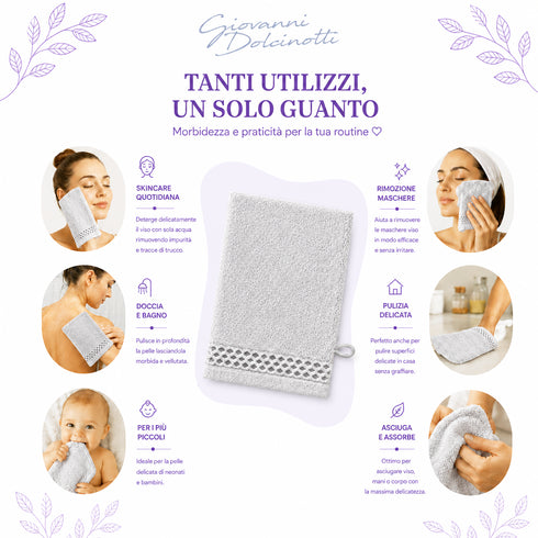 Set 8 Asciugamani 60% Bamboo e 40% Cotone - 2 Teli Bagno, 2 Asciugamani Viso, 2 Lavette e 2 Guanti - per Bagno, SPA e Ospiti