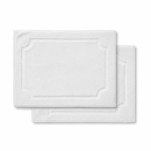 Set di 2 Tappeti da Bagno, Tappetini in Spugna per Doccia, Lavabili, Assorbenti e a Rapida Asciugatura – 750 g/m², 100% Cotone, 50x75 cm, Bianco