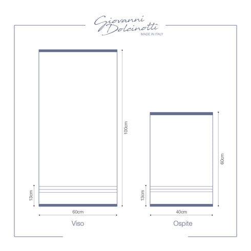 Set 2 pezzi Viso + Ospite (60x100 + 40x60 cm) in Spugna Jacquard di Cotone 400 g/m² – Modello Amalfi