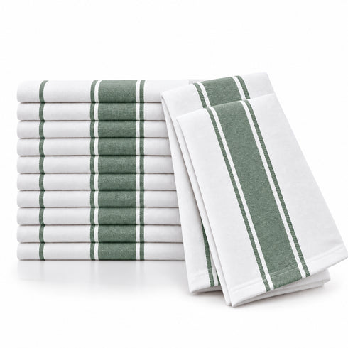 Set 12 Strofinacci Cucina 50x70 cm 100% Cotone - Assorbenti, Morbidi e Resistenti - per Piatti e Stoviglie, Casa e Ristorazione