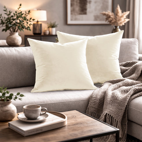 Set 2 Federe in Velluto per Divano, Soggiorno e Camera da Letto con Cerniera Zip - Modello Monroe