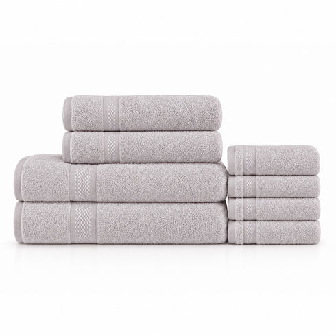 Set 8 Asciugamani Premium 100% Cotone - 2 Teli Bagno, 2 Asciugamani Viso e 4 Lavette - per Casa, Ospiti e B&B
