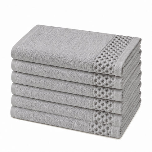Set 6 Asciugamani 40x70 cm - 60% Bamboo e 40% Cotone - per Bagno, Palestra e Viaggio