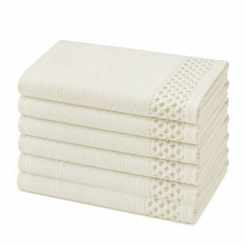 Set 6 Asciugamani 40x70 cm - 60% Bamboo e 40% Cotone - per Bagno, Palestra e Viaggio