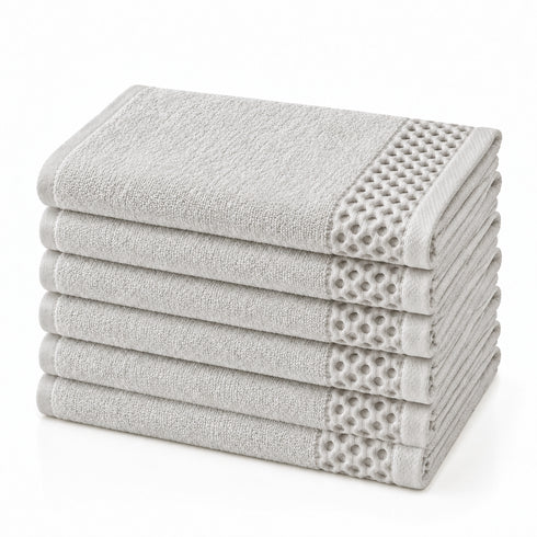 Set 6 Asciugamani 40x70 cm - 60% Bamboo e 40% Cotone - per Bagno, Palestra e Viaggio