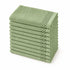 Set 10 Guanti Bagno 14x20 cm - 60% Bamboo e 40% Cotone - con Bordura Decorativa - per Detersione Viso, Corpo e Skincare