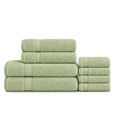Set 8 Asciugamani Premium 100% Cotone - 2 Teli Bagno, 2 Asciugamani Viso e 4 Lavette - per Casa, Ospiti e B&B