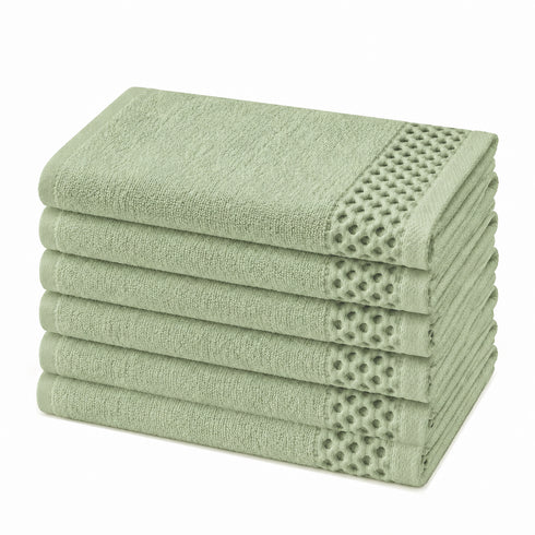 Set 6 Asciugamani 40x70 cm - 60% Bamboo e 40% Cotone - per Bagno, Palestra e Viaggio