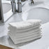Set Lavette Asciugamani viso in 100% cotone - 30x30 cm - Extra assorbenti e ad asciugatura rapida - Per Bagno, Spa e Palestra - Modello Orlando - Col. Bianco