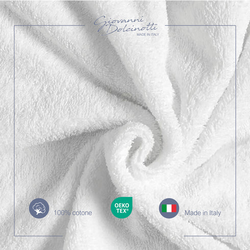 Set Lavette Asciugamani viso in 100% cotone - 30x30 cm - Extra assorbenti e ad asciugatura rapida - Per Bagno, Spa e Palestra - Modello Orlando - Col. Bianco