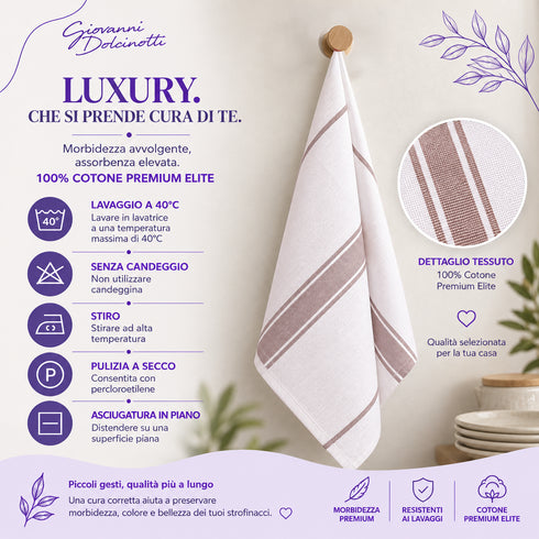 Set 12 Strofinacci Cucina 50x70 cm 100% Cotone - Assorbenti, Morbidi e Resistenti - per Piatti e Stoviglie, Casa e Ristorazione