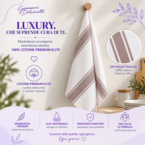 Set 12 Strofinacci Cucina 50x70 cm 100% Cotone - Assorbenti, Morbidi e Resistenti - per Piatti e Stoviglie, Casa e Ristorazione