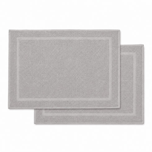 Set 2 Tappeti Bagno Premium 50x80 cm 100% Cotone - con Bordo Perimetrale - per Doccia, Vasca e Lavabo