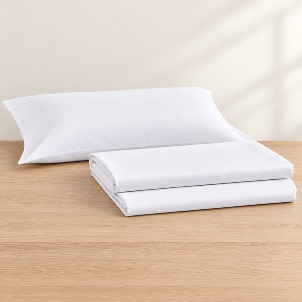 Completo letto singolo Toronto in cotone bianco