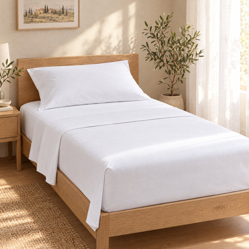 Completo Letto Singolo in Cotone Bianco – Modello Toronto