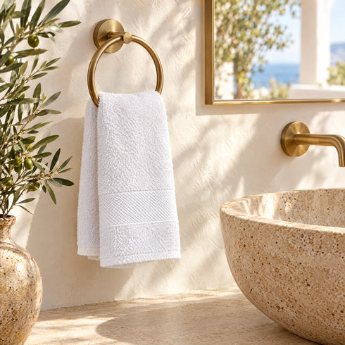 Asciugamano Viso 60x100 cm in Spugna 500 g/m² – Modello Favignana – Bianco