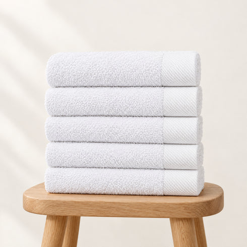 Asciugamano Ospite 40x60 cm in Spugna 500 g/m² – Modello Favignana – Bianco – Pack da 5