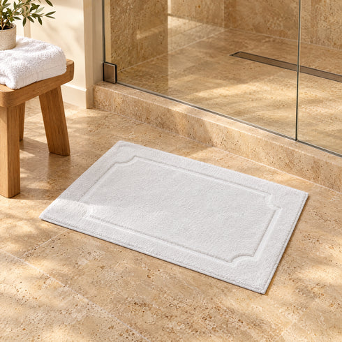 Set 2 Tappeti Bagno 50x70 cm in Spugna 750 g/m² – Bianco