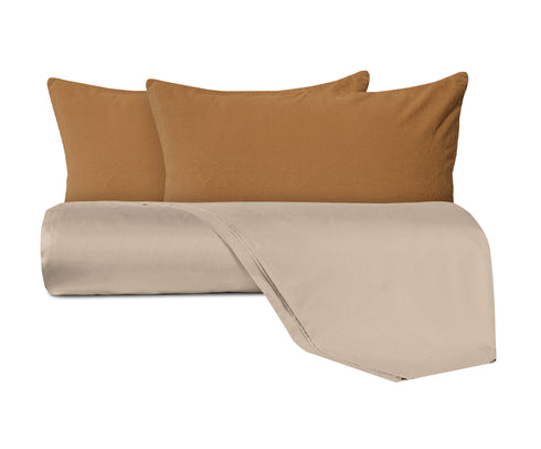 Parure Copripiumino in raso 300TC con federe in Velluto