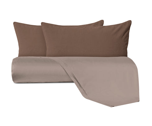 Parure Copripiumino in raso 300TC con federe in Velluto