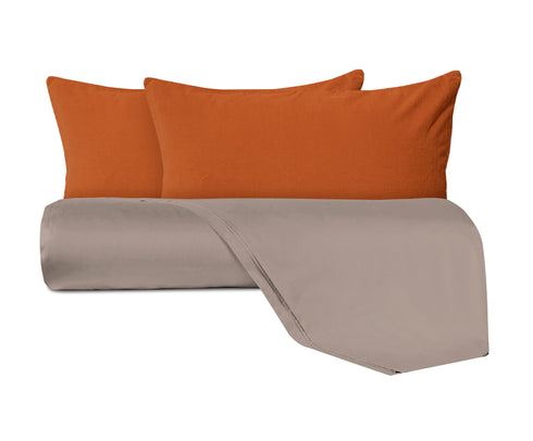 Parure Copripiumino in raso 300TC con federe in Velluto