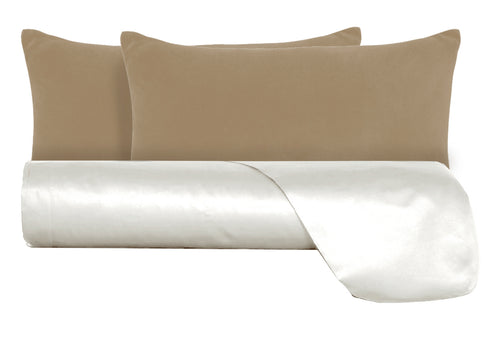 Parure Copripiumino in raso 300TC con federe in Velluto