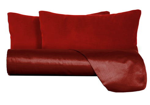 Parure Copripiumino in raso 300TC con federe in Velluto