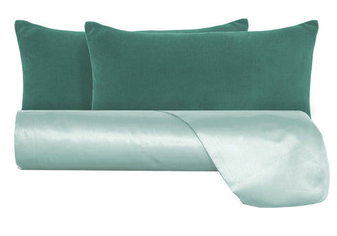 Parure Copripiumino in raso 300TC con federe in Velluto