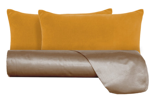 Parure Copripiumino in raso 300TC con federe in Velluto