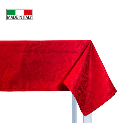 Tovaglia Natalizia Jacquard Damascato Rosso