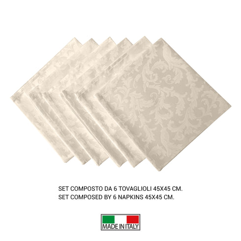 Tovaglioli Jacquard Damascato (Set da 6)