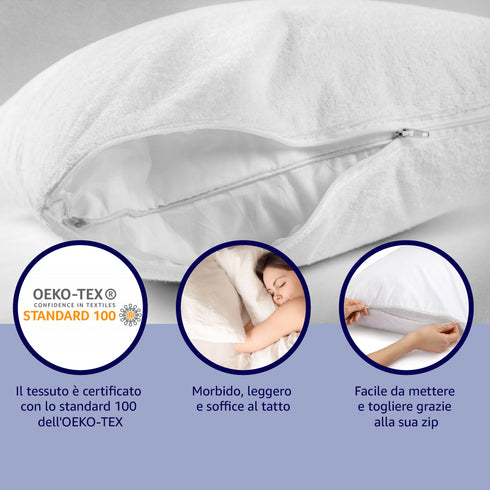 Set 2 Copricuscini Impermeabili con Zip Bamboo